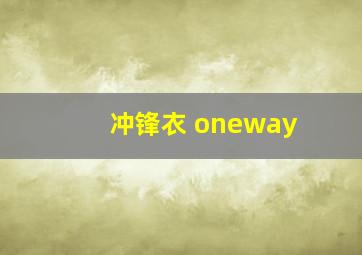 冲锋衣 oneway